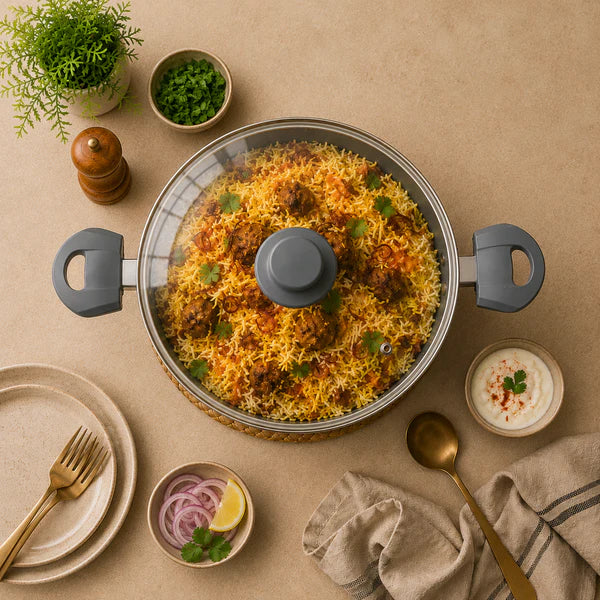 Pathra Non-Stick Briyani Pan with Glass Lid 4300ml
