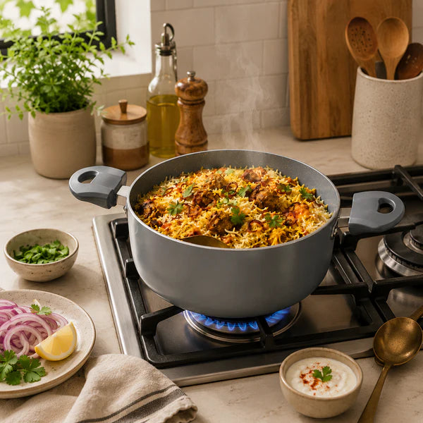 Pathra Non-Stick Briyani Pan with Glass Lid 4300ml